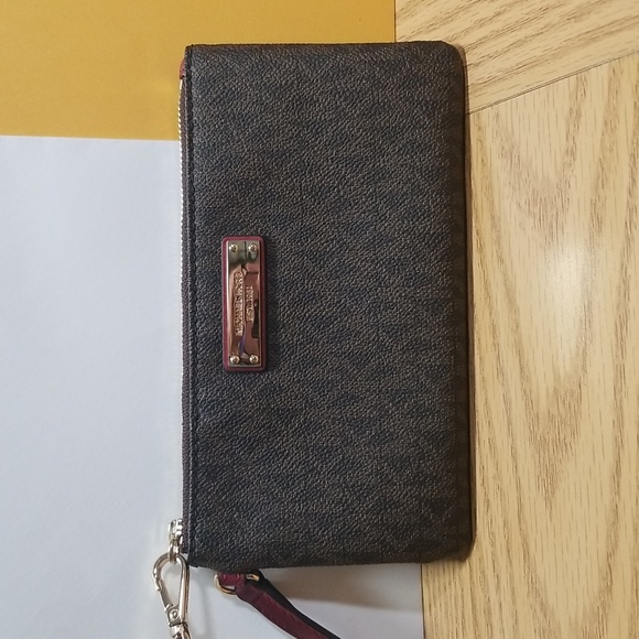 Michael Kors Signature Wristlet In Brown - Picture 2 of 10